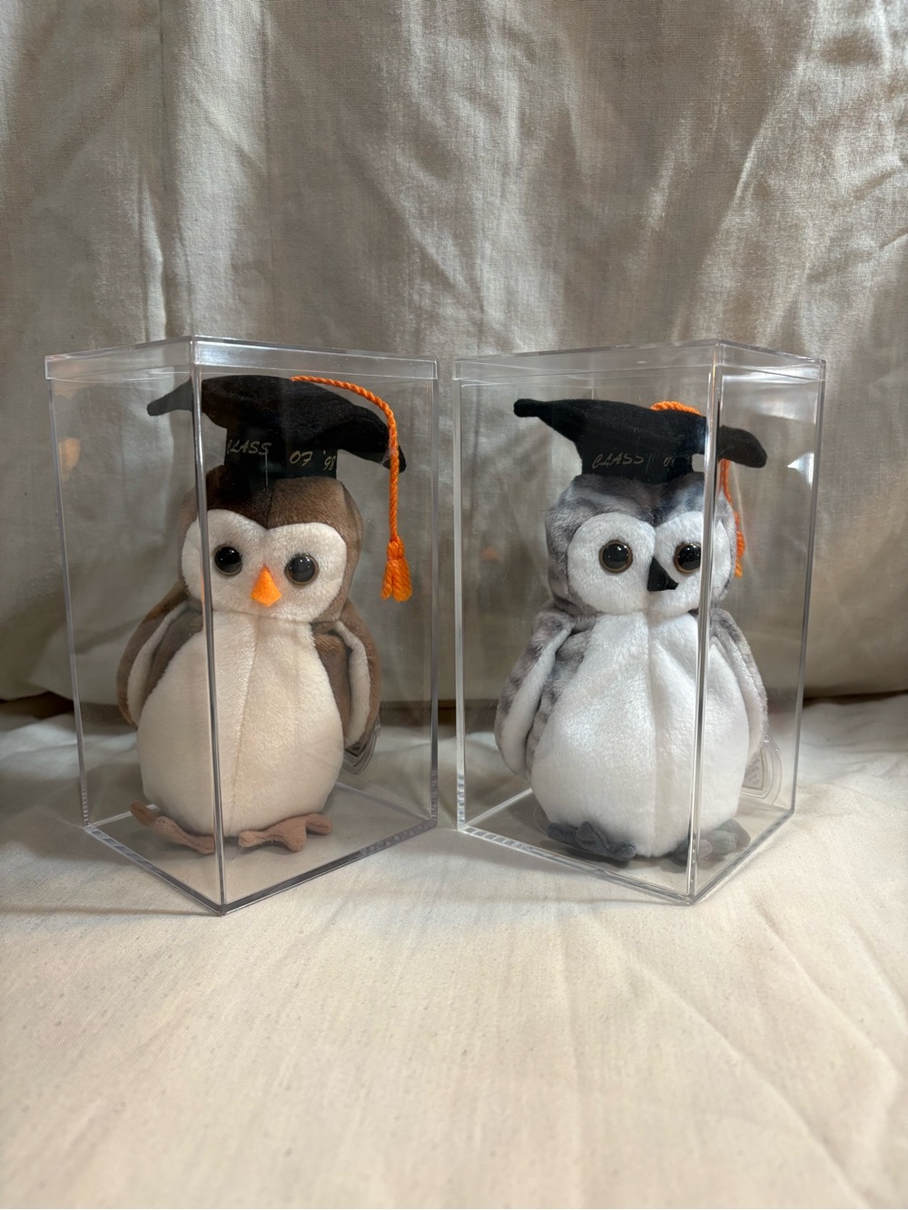 Vintage Beanie Babies ‘98/‘99 “Wise” and “Wiser” Owls w/ tags